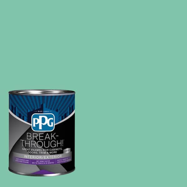 Break-Through! 1 qt. PPG1228-4 Green Balloon Semi-Gloss Door, Trim & Cabinet Paint