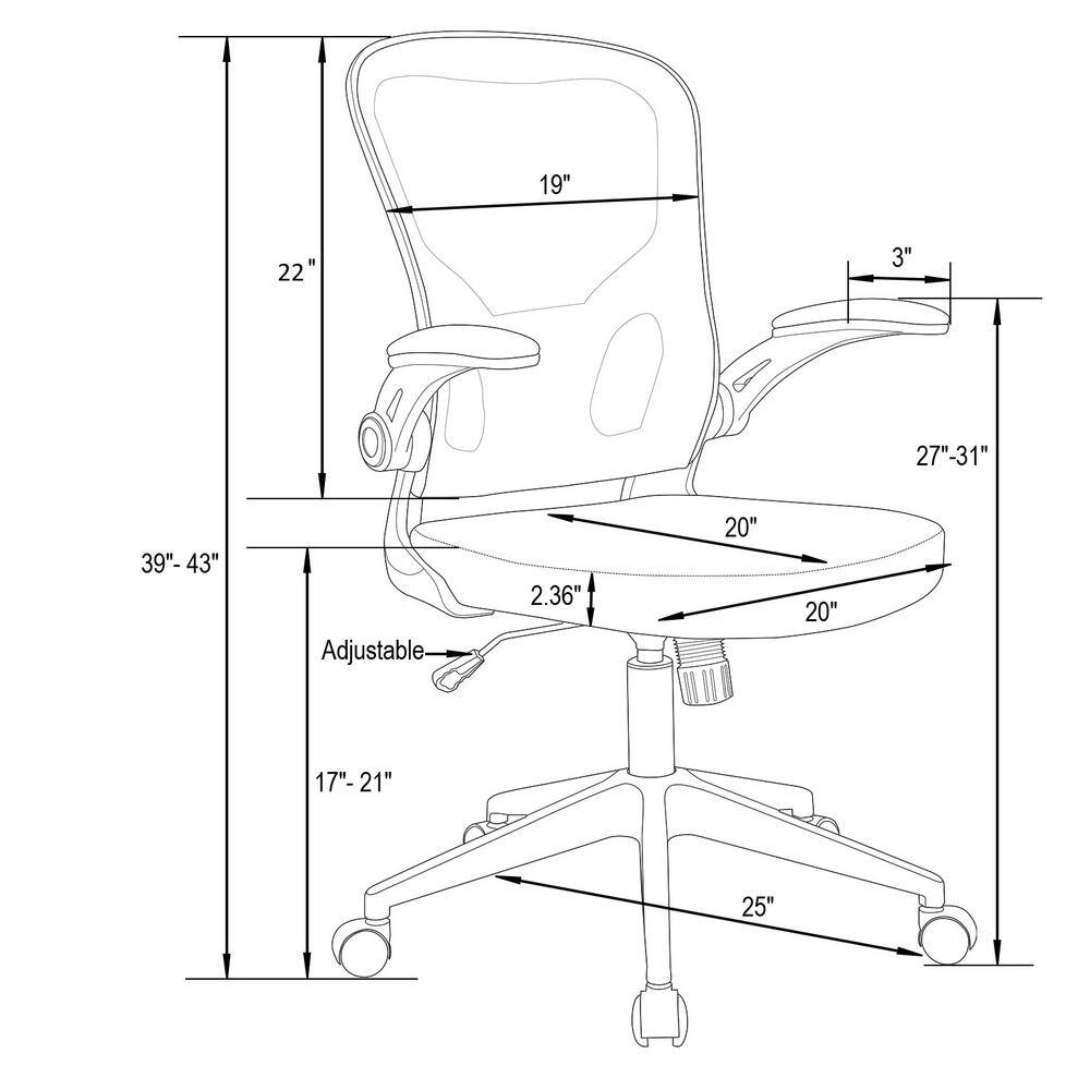 Newton 25" Red Mesh Swivel Office Chair with Adjustable Arms