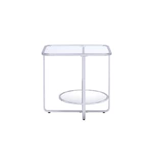 Charlie 24 in. Clear Rectangle Glass End Table