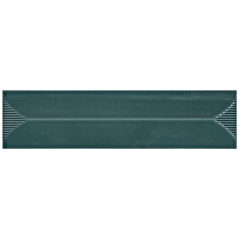 Colorwave Inflex Emerald Green 4.43 in. x 0.34 in. Polished Crackled Ceramic Wall Tile Sample price history on PriceWatchPro