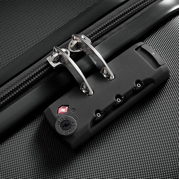 Merax 3-Bags 3-Piece Black 20 in. 24 in. 28 in. ABS Hardshell