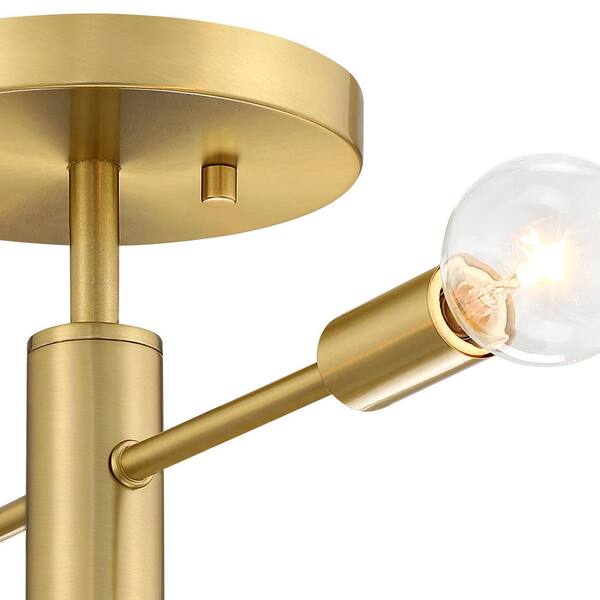 Designers Fountain - Arlo 14.25 in. 4-Light Brushed Gold Modern Entryway Semi-Flush Mount with No Bulbs Included