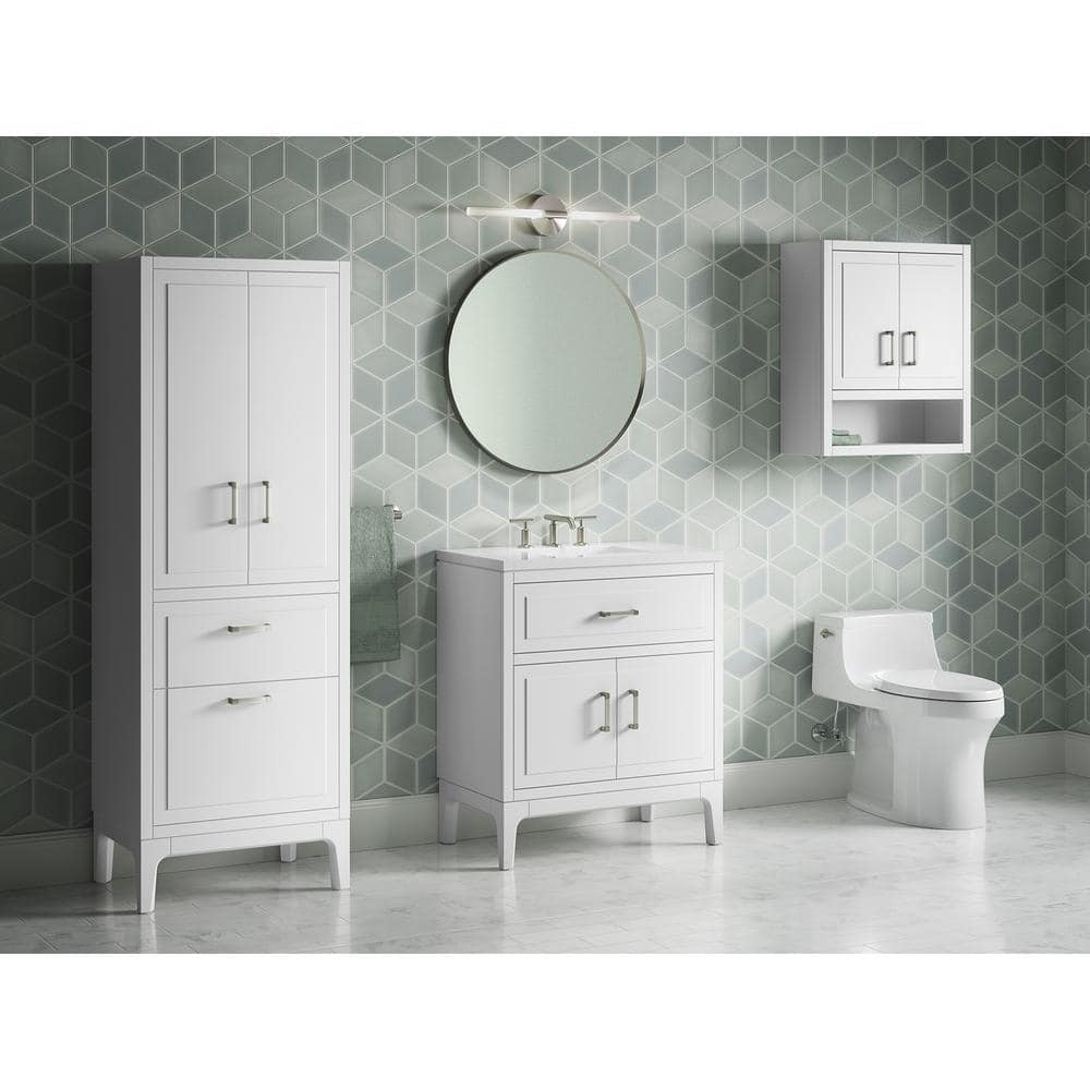 Seer 30" White MDF Freestanding Single Bathroom Vanity with Quartz Top