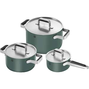 6-pc Green Stainless Steel Pot Set