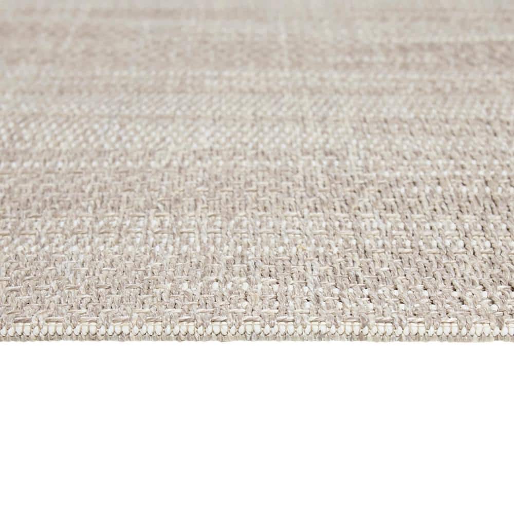 Beige Synthetic 8' x 10' Easy-Care Rectangular Indoor/Outdoor Rug