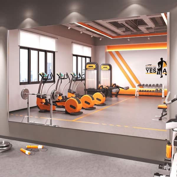 Modern 32 in. W x 71 in. H Frameless Wall Mirror HD Tempered Glass Gym Mirror/Yoga Mirror, Easy Wall Mount