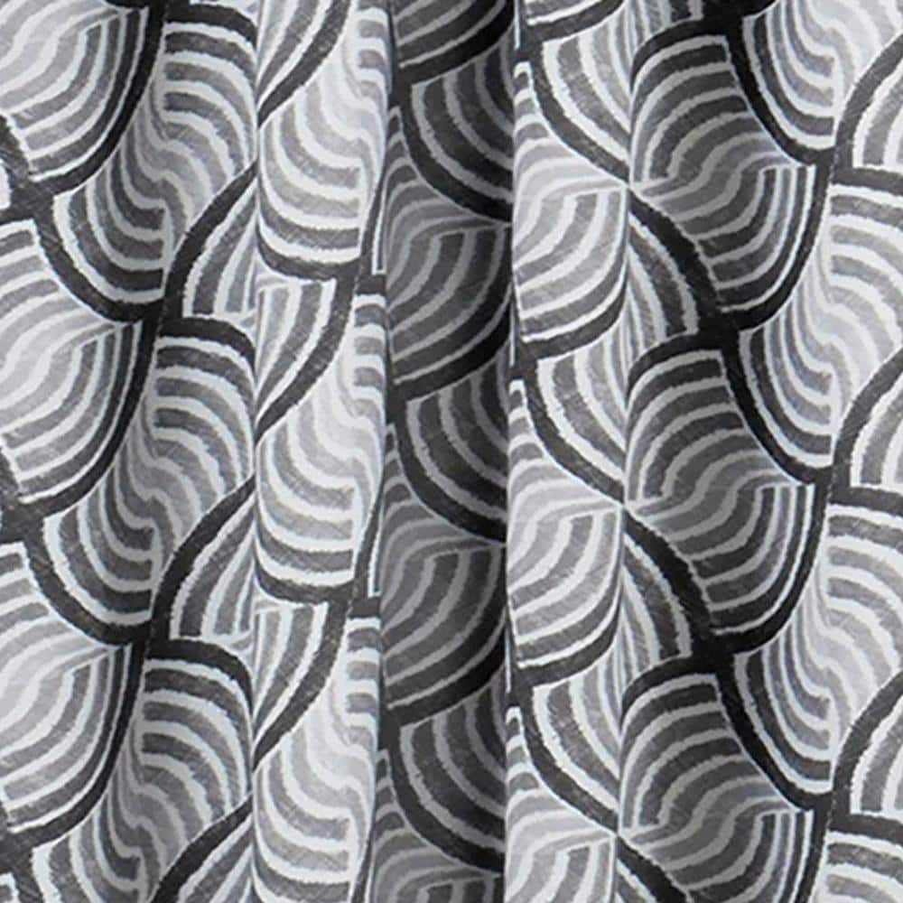 Gray Geometric Blackout Rod Pocket Curtain Panel