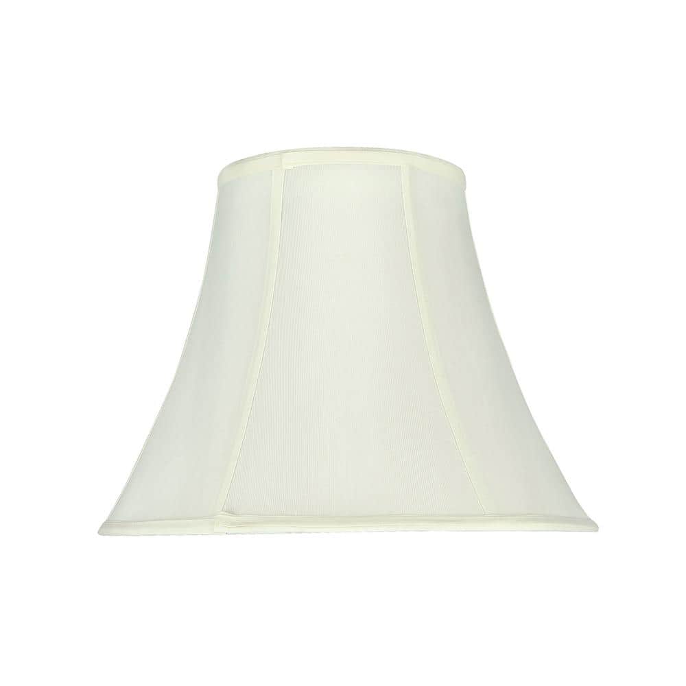 Off-White Faux Silk Bell Shape UNO Lamp Shade, 14" Wide