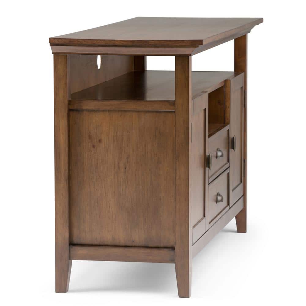 Rustic Natural Aged Brown Pine Wood 54" TV Cabinet