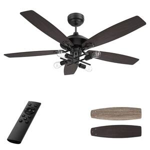 Keller 52 in. LED Indoor Black DC Motor Ceiling Fan with Light Kit and Remote Control Included