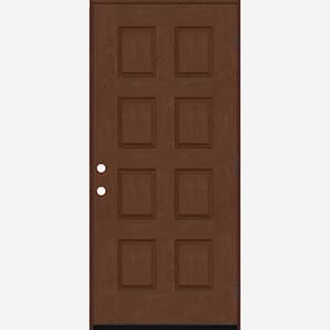 Regency 36 in. x 80 in. 8-Panel LHOS Chestnut Stain Mahogany Fiberglass Prehung Front Door