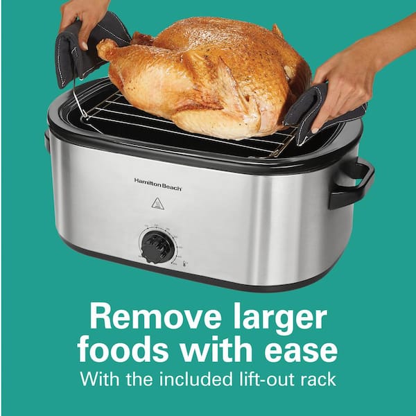 Roaster Oven Self-Basting Lid Kitchen Home Cooking Turkey Food Cooks 22.Qt Red