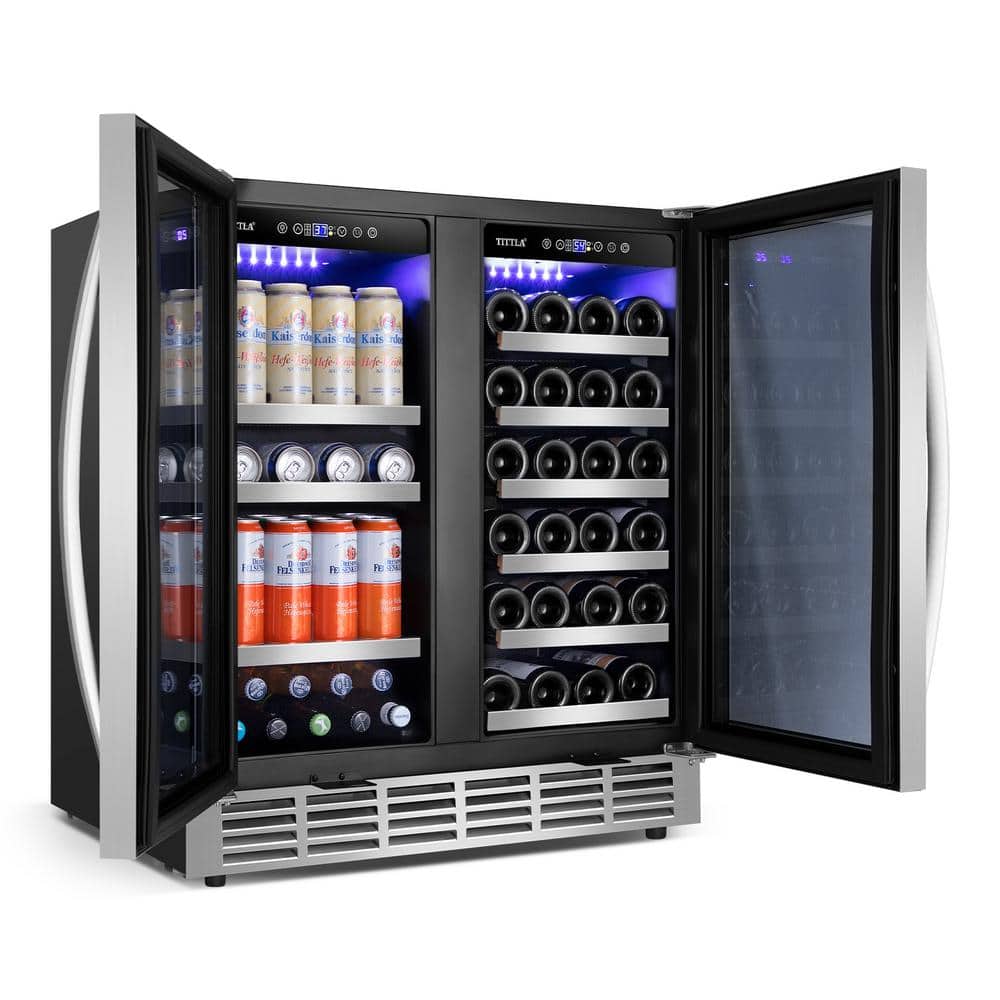 30" Stainless Steel Dual Zone Wine and Beverage Refrigerator