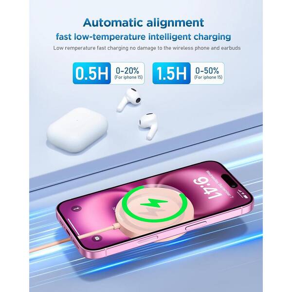 Vrbgify Magnetic Wireless iPhone Charger: Mag-Safe Charging Vrbgify Magnetic Wireless iPhone Charger: Mag-Safe Charging