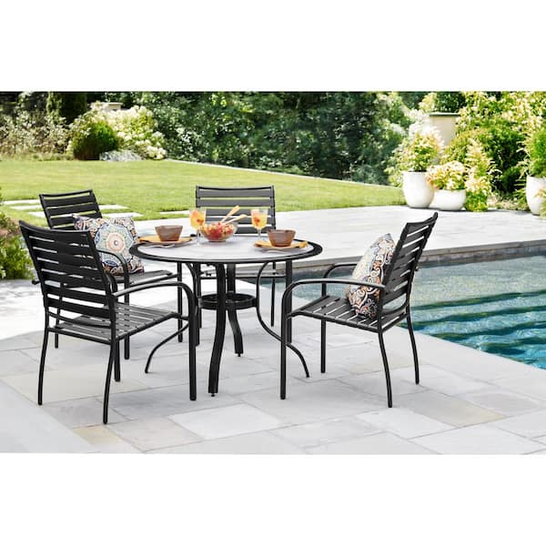 hampton bay commercial aluminum outdoor patio acrylic top dining table