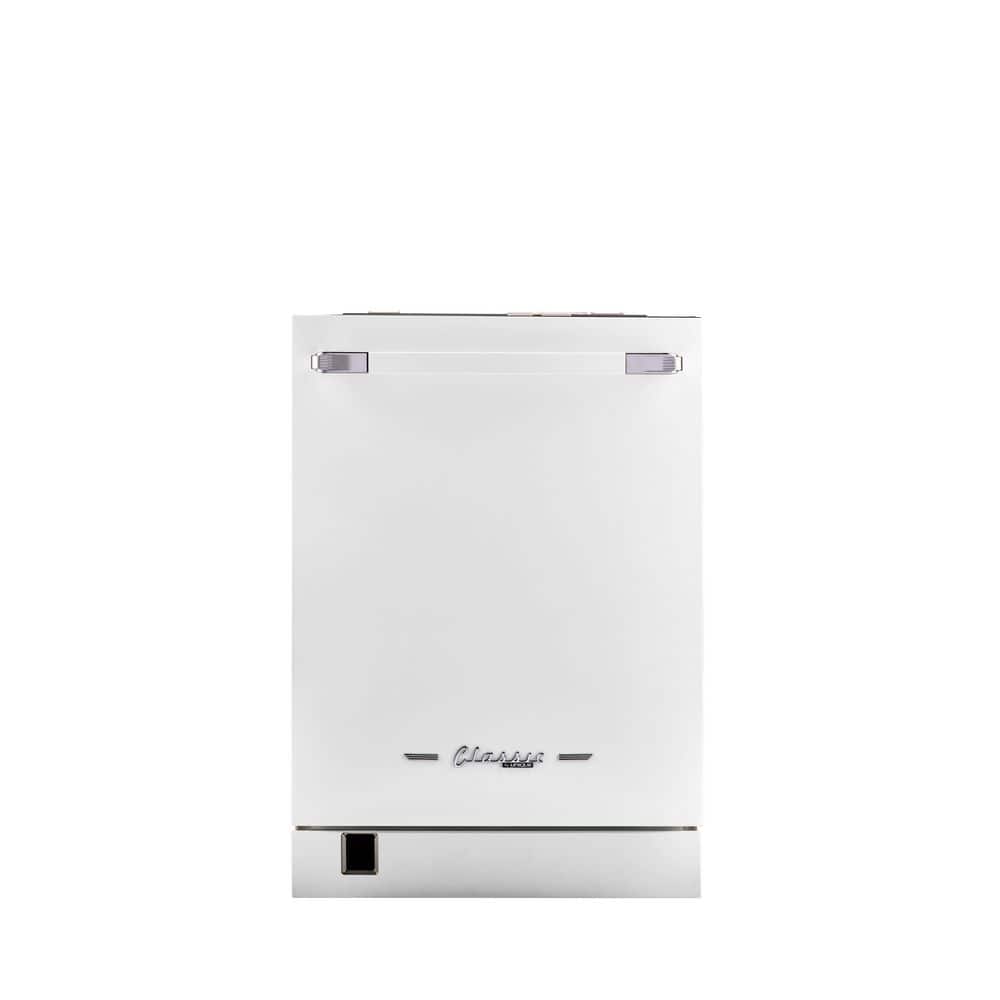 "24"" Classic Retro Panel Ready Dishwasher in Marshmallow White"