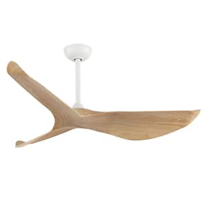 52 in. 6 fan speeds White And Wood Grain Ceiling Fan With 3 Blade