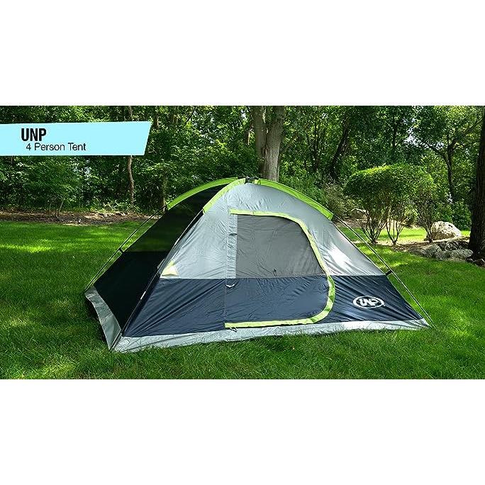 Deep Blue and Gray 4-Person Dome Camping Tent with Rainfly