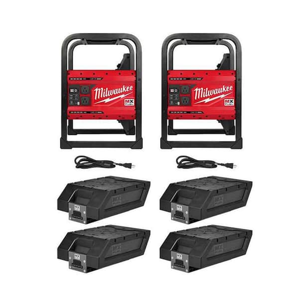 MX FUEL 3600-Watt/1800-Watt Push Start Portable Battery Powered Generator with 4 XC Batteries Combo Kit (2-Tool)
