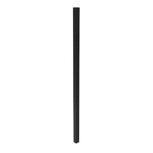 A2 2.5-in x 2.5-in x 6.5-ft Gloss Black Aluminum Flat Top and Bottom Design Gate End Post for Pool Application