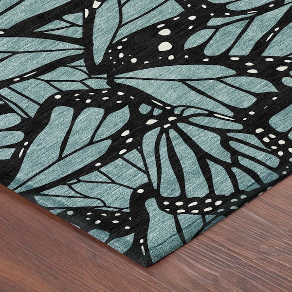 Chantille Machine Washable Indoor/Outdoor Abstract ACN2846 Teal 2 ft. x 3 ft. Accent Rug