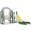 Bon Furni Green and Yellow 5-in-1 Freestanding Playset with Telescope, Slide and Swing Set LMM0059L