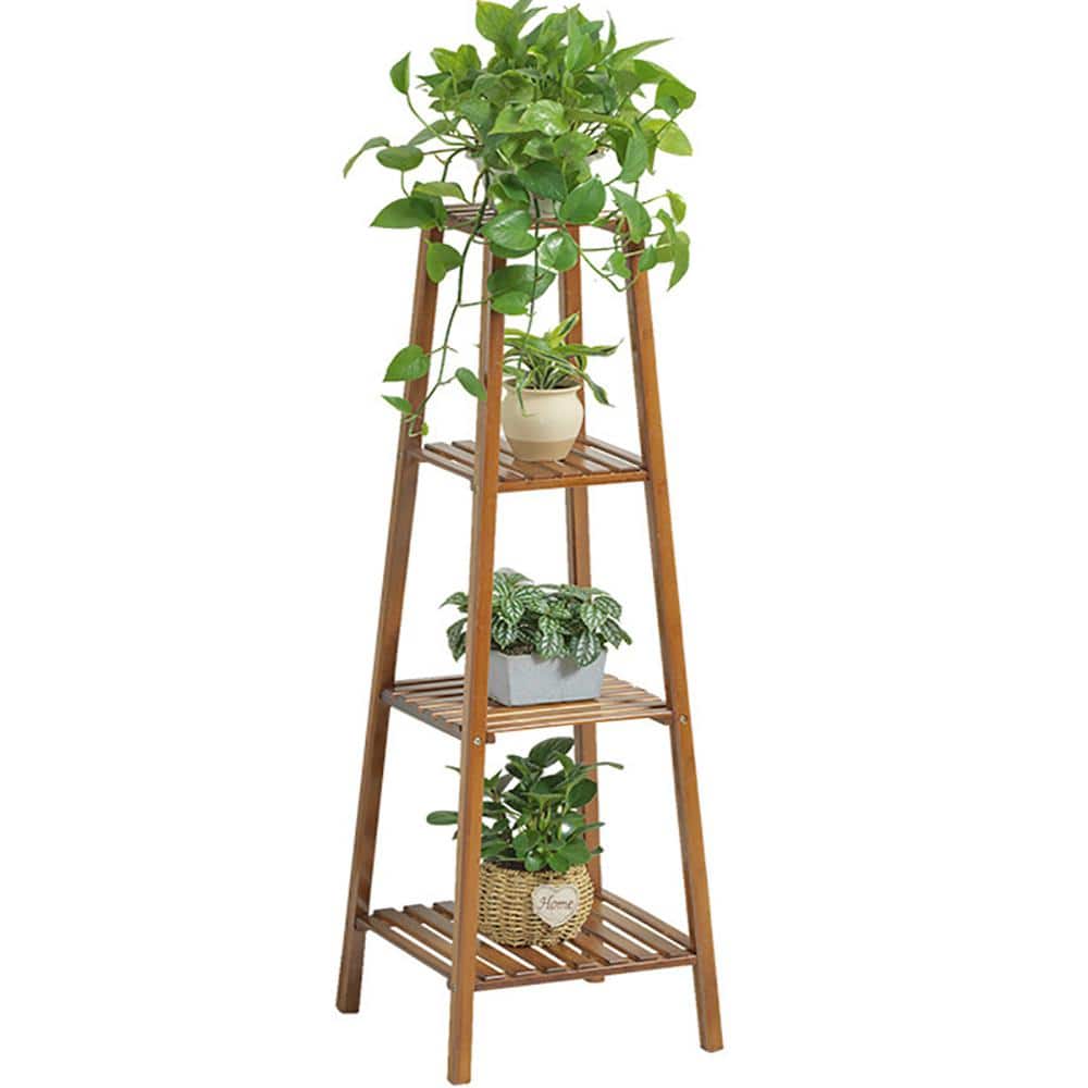 Kingdely 4Tier Shelf Flower Pot Plant Stand Bamboo Wooden