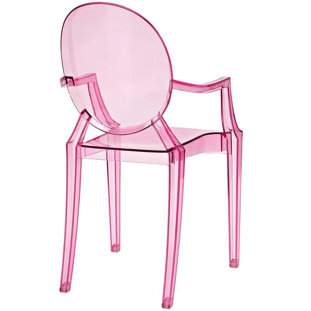 Pink Low Plastic Arm Chair for Indoor/Outdoor Use