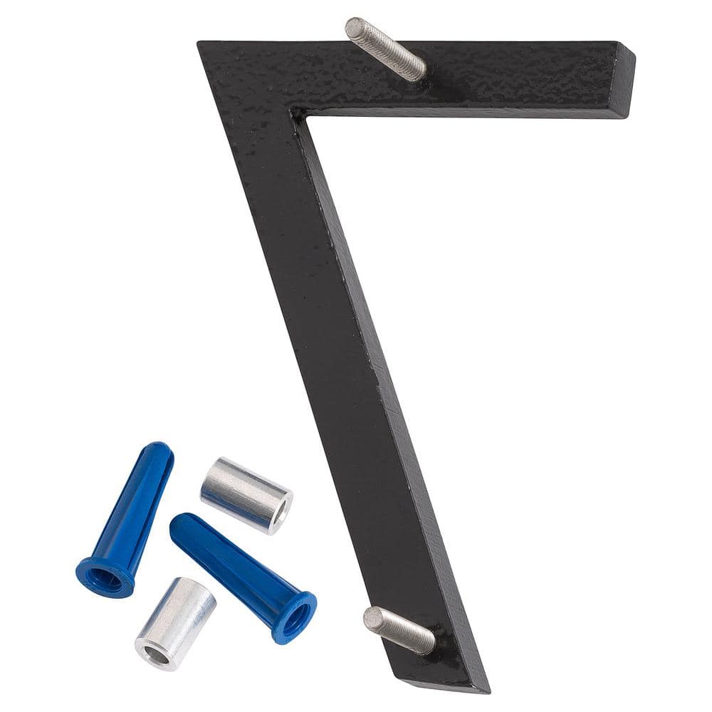 Black Aluminum Floating Modern House Number 7, 8 inches