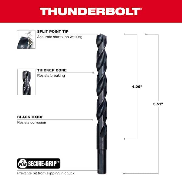 ピットワーク Milwaukee 7/16 in. Thunderbolt Oxide Drill Bit 48-89-2734 - The