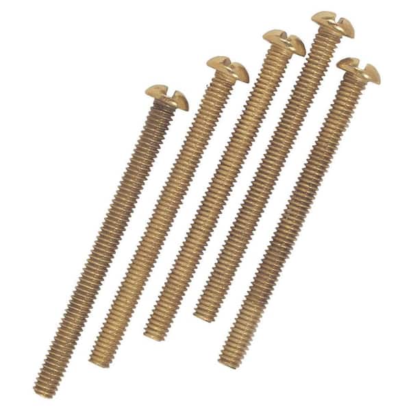 Westinghouse Five 2 in. Brass-Plated Steel Round Head Screws