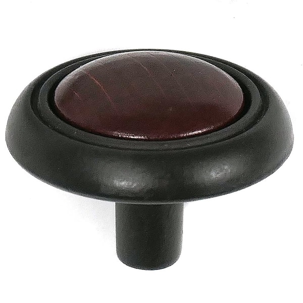 Laurey First Family 1-1/4 in. Oil Rubbed Bronze and Cherry Round Cabinet Knob