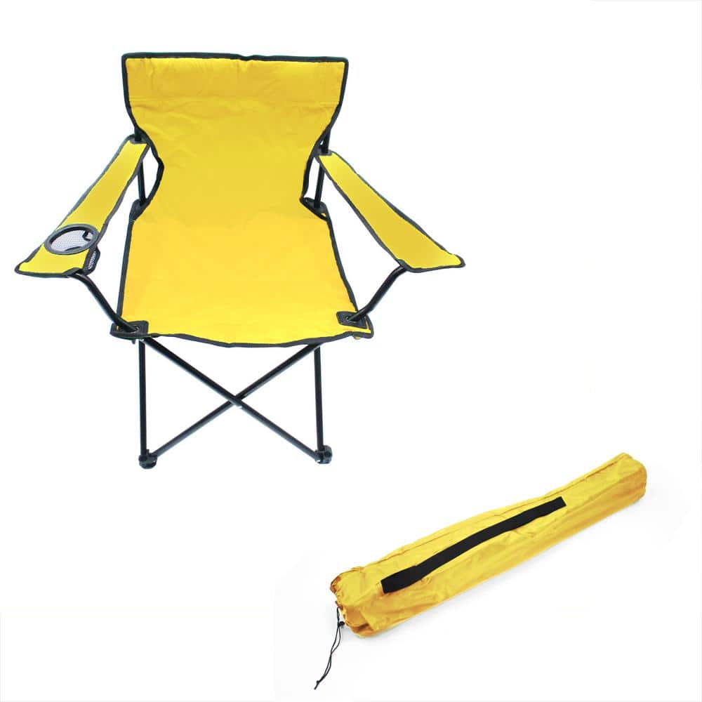 Yellow Portable Folding Camping Beach Chair with Arms