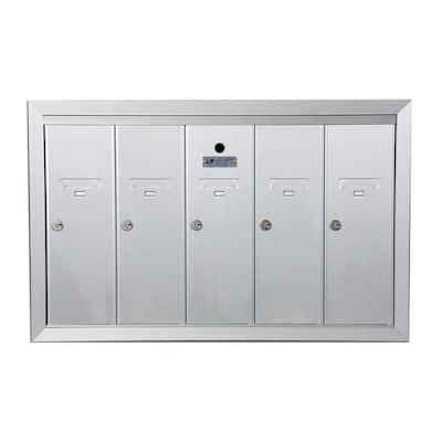 1250 Vertical Series 5-Compartment Aluminum Recess-Mount Mailbox