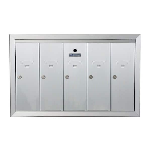 Florence 1250 Vertical Series 5-Compartment Aluminum Recess-Mount Mailbox
