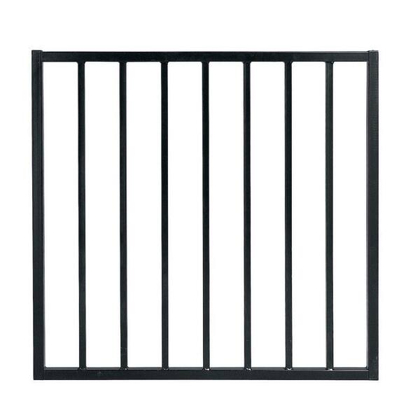First Alert Premium Series 3 ft. W x 2.6 ft. H Black Steel Single Walk-Through Fence Gate