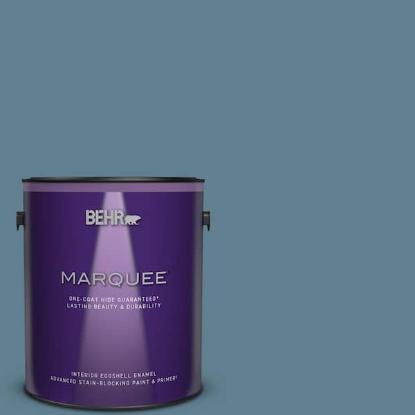 BEHR MARQUEE 1 gal. #BXC-36 Aegean Blue Eggshell Enamel Interior Paint & Primer