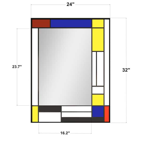 24 in. W. x 32 in. H Rectangular Framed Wall Bathroom Vanity Mirror in Color