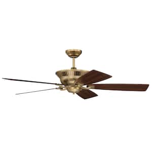 Forum 52 in. Indoor Dual Mount Satin Brass Finish Ceiling Fan w/Smart Wi-Fi Enabled Remote & Wall Control Included