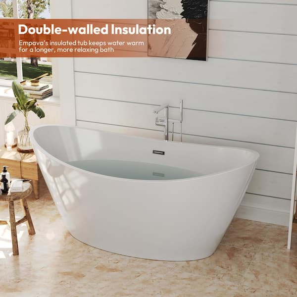 Freestanding 67 in. Acrylic Flatbottom Bathtub Modern Stand Alone Tub Luxurious SPA Tub in Marble Pattern Freestanding 67 in. Acrylic Flatbottom Bathtub Modern Stand Alone Tub Luxurious SPA Tub in Marble Pattern