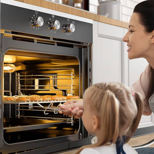  AMZCHEF Single Wall Oven 24 Built-in Electric Ovens