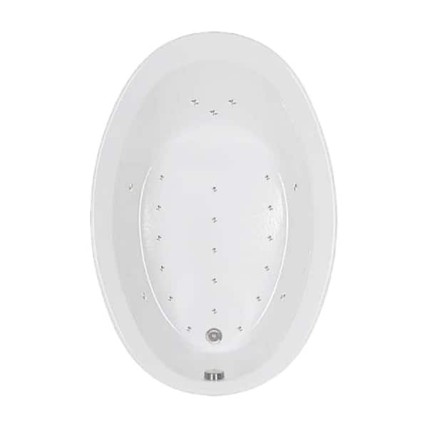 Comfortflo 56 in. x 38 in. Acrylic Oval Air Bathtub with Reversible Drain in White