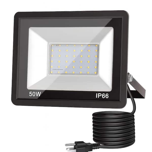 SANSI 30-Watt Plug-in Black RGB LED Landscape Flood Light with 16