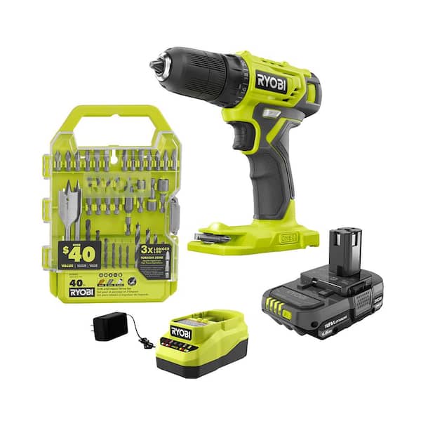 noorden Wissen Miljard RYOBI ONE+ 18V Cordless 3/8 in. Drill/Driver Kit with 1.5 Ah Battery,  Charger, and Drill and Impact Drive Kit (40-Piece) PDD209K-A98401 - The  Home Depot