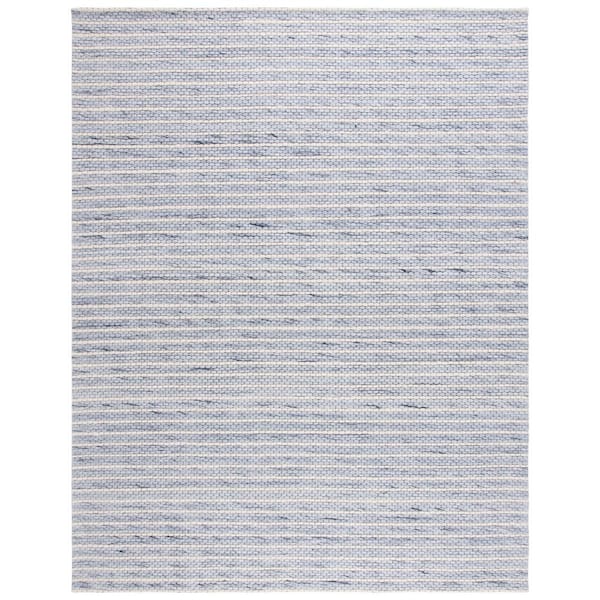 SAFAVIEH Marbella Blue Ivory 8 ft. X 10 ft. Border Striped Area Rug