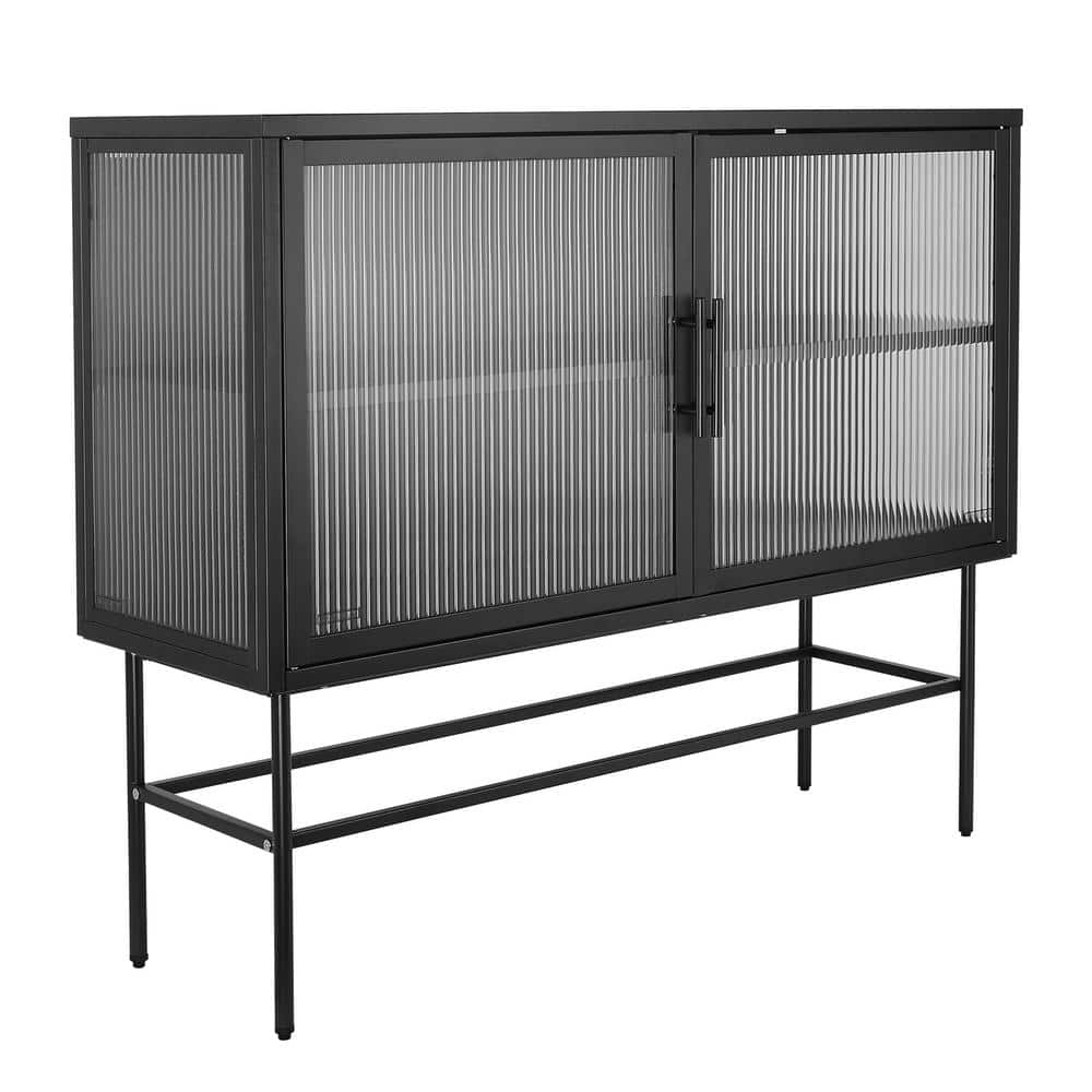 43.31 in. W x 14.96 in. D x 35.75 in. H Bathroom Black Linen Cabinet