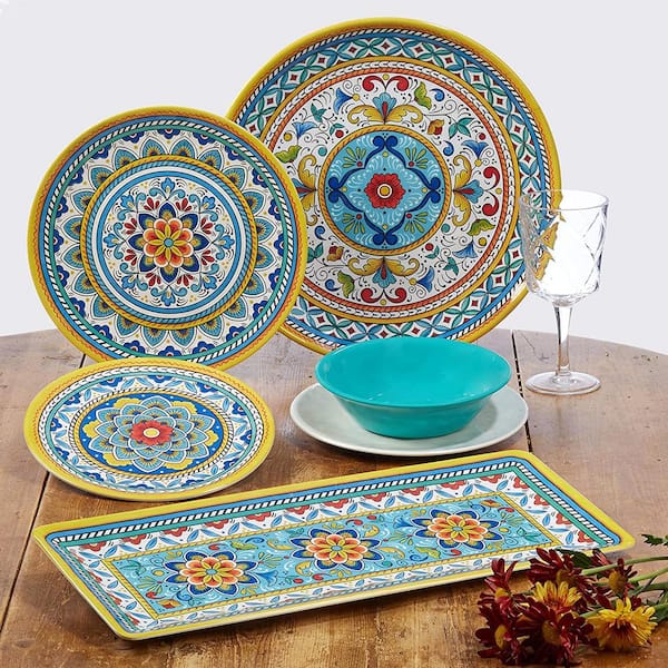 Portofino 3-Piece Seasonal Multicolored Melamine Hostess Set