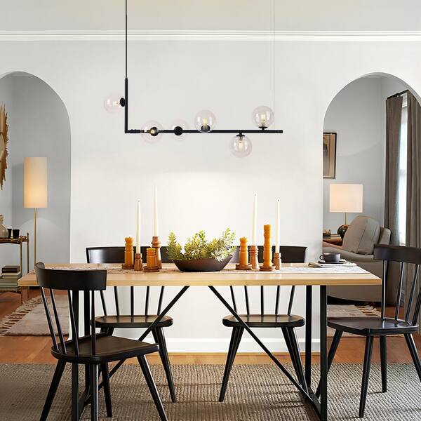 Rennnsan Elaine 6-Light Kitchen Island Globe Modern Glass