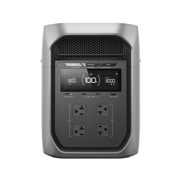 EcoFlow 3000-Watt Delta 3 Max Plus, 2048Wh Capacity, Push-Button