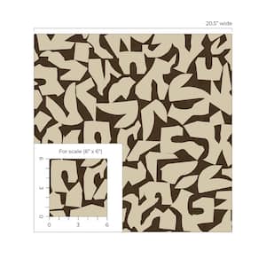 Brown Graphic Geo Vinyl Peel and Stick Wallpaper Roll 30.75 Sq. Ft.